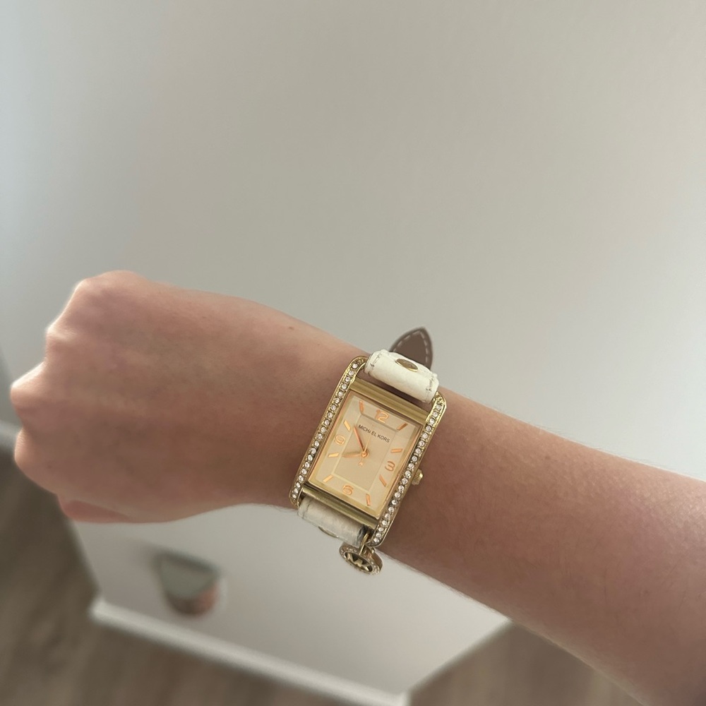 Michael Kors Leather Gold Watch
